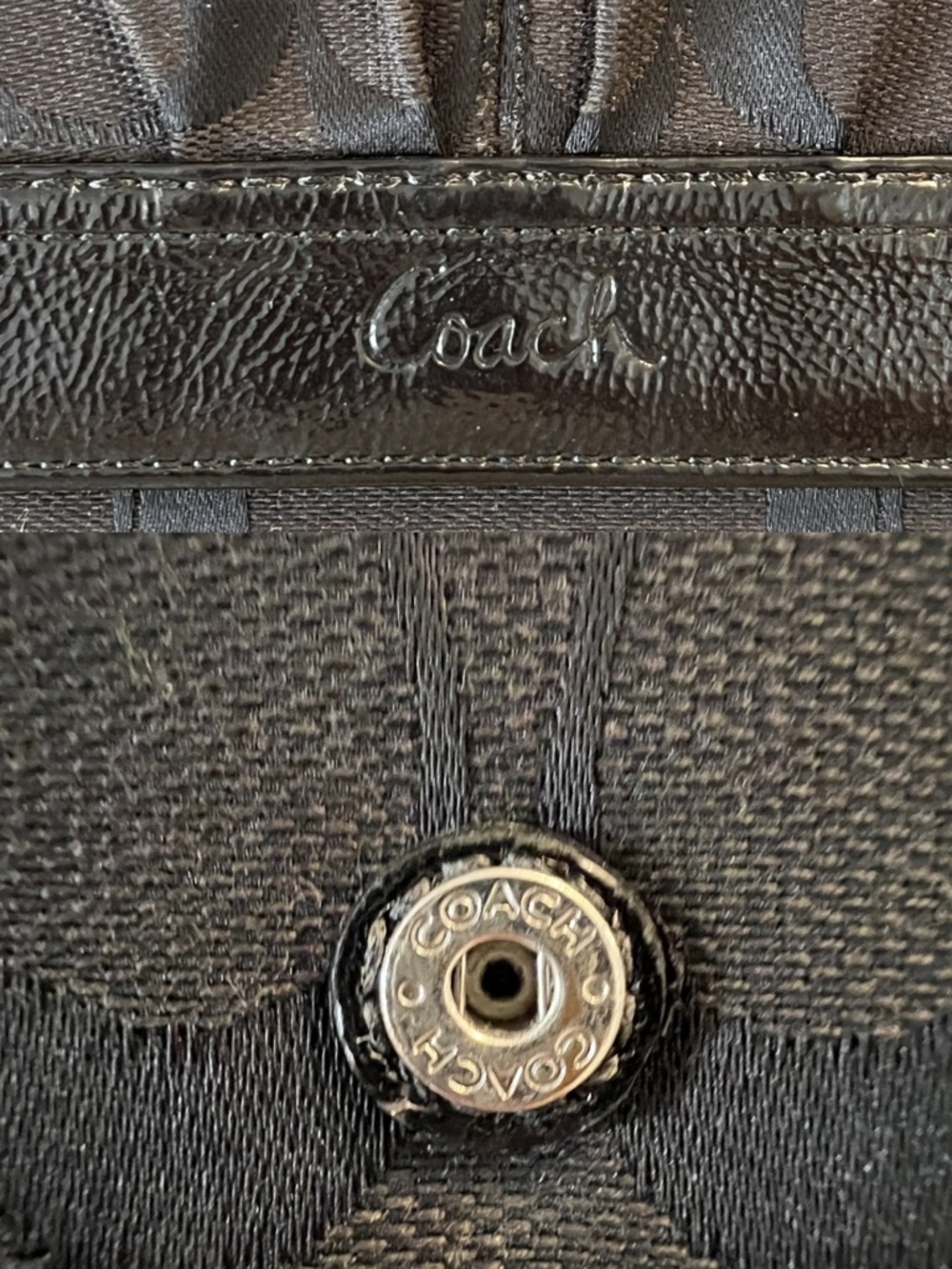 Coach Vintage Black Signature Jacquard Pleated Slim Envelope Wallet - Picture 5 of 5